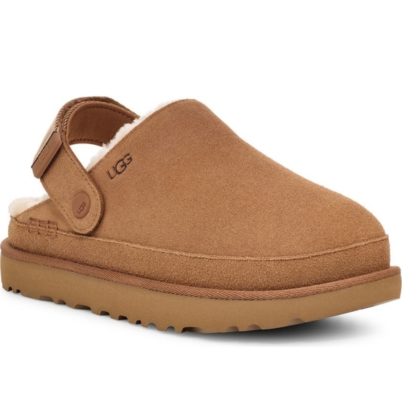 UGG Tan Shearling Slip-On Clogs Nwot Sz 7 - Picture 2 of 7